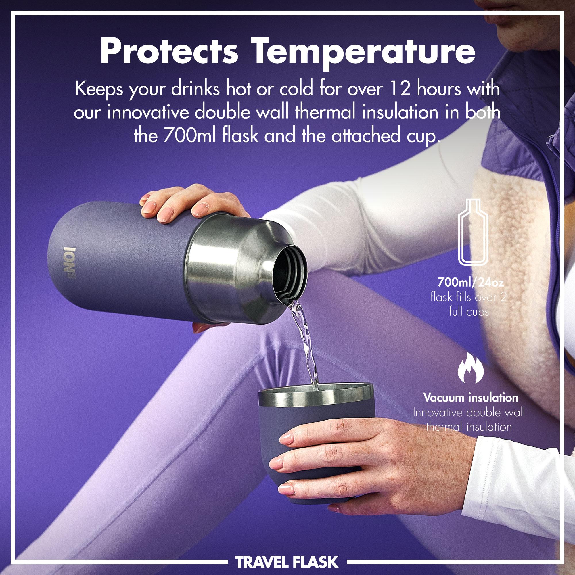 Luma Vacuum Insulated, Flask & Mug, Purple, 700ml